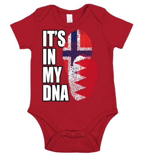 Bahraini And Norwegian Mix Heritage DNA Flag Short Sleeve Baby One-Piece