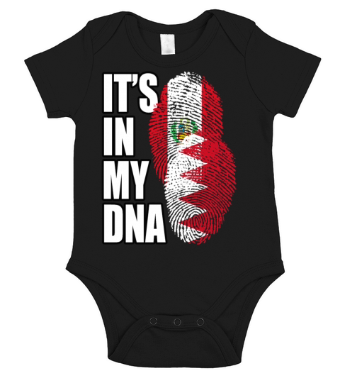 Bahraini And Peruvian Mix Heritage DNA Flag Short Sleeve Baby One-Piece