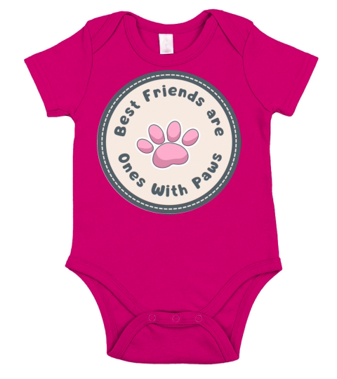 Best Friends Are Ones With Paws Short Sleeve Baby One-Piece