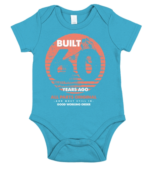 Built 60 Years Ago Vintage Quote Music Lovers 60th Short Sleeve Baby One-Piece