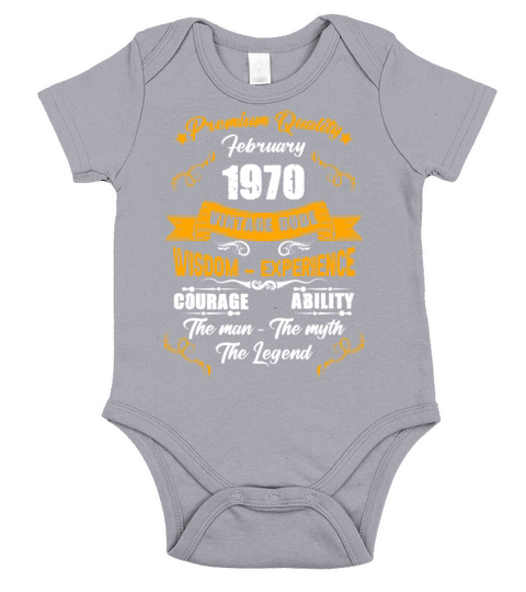 February 1970 Vintage Birthday Present Short Sleeve Baby One-Piece
