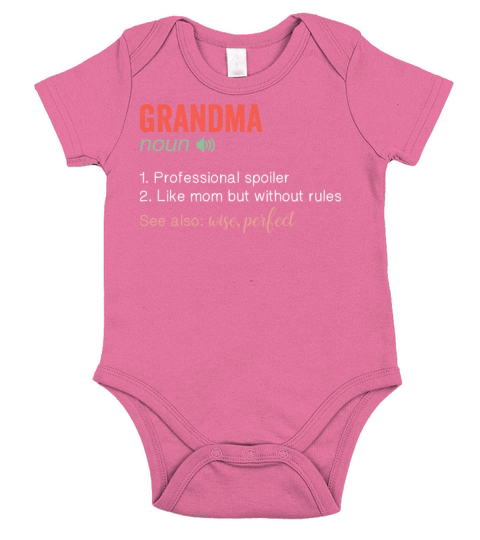 Grandma Noun Funny humor quote Short Sleeve Baby One-Piece