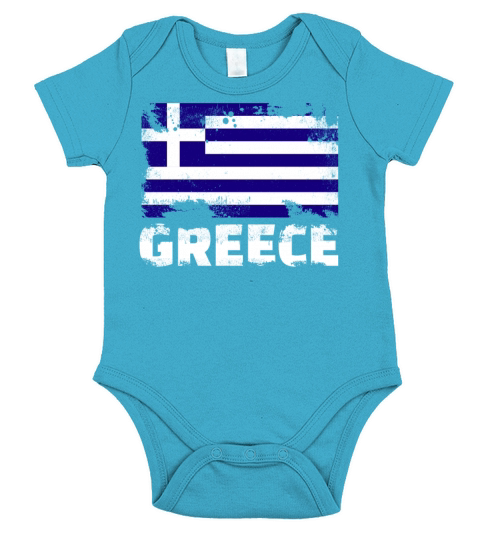 Greece Flag Vintage Distressed Greek Grunge Travel Short Sleeve Baby One-Piece