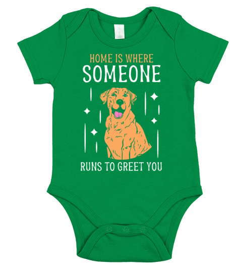 Home is where someone runs to greet you Short Sleeve Baby One-Piece