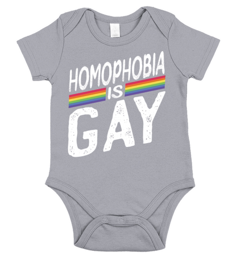Homophobia is Gay Funny Rainbow LGBT Pride Month Short Sleeve Baby One-Piece