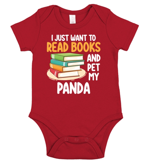 I Just Want To Read Books And Pet My Panda Short Sleeve Baby One-Piece