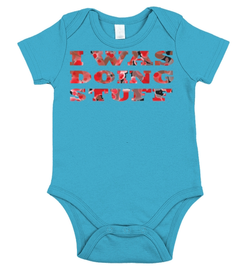 I was doing stuff - funny couple idea Short Sleeve Baby One-Piece