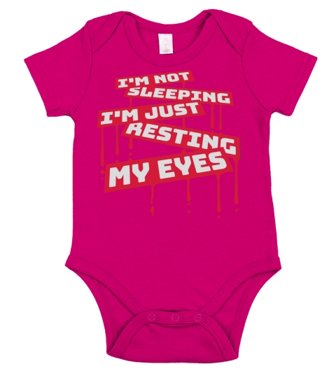 im not sleeping quote Short Sleeve Baby One-Piece