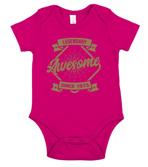 Legendary since 1973 birthday Short Sleeve Baby One-Piece