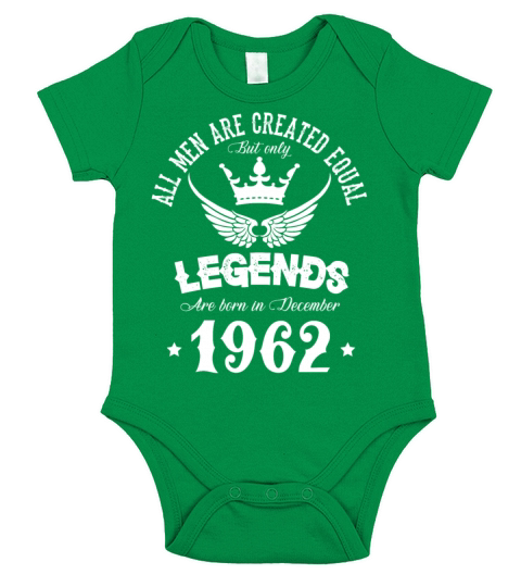 Legends Were Born In December 1962 Birthday Short Sleeve Baby One-Piece