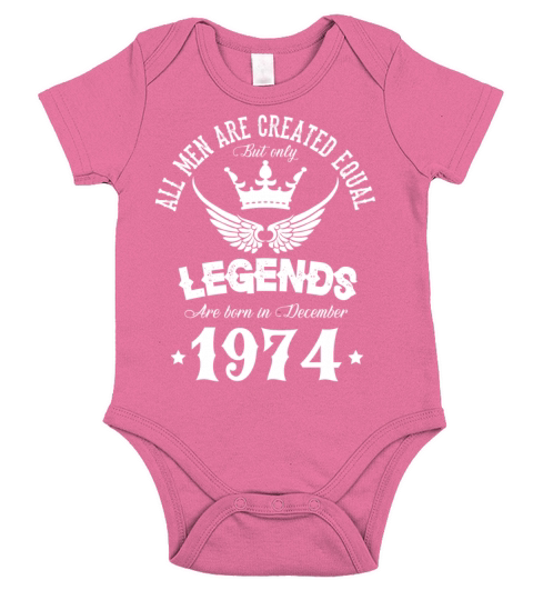 Legends Were Born In December 1974 Birthday Short Sleeve Baby One-Piece