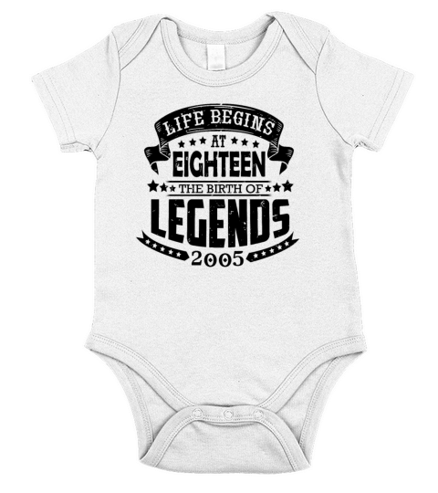 Life begins at 18 vintage 2005 sayings Short Sleeve Baby One-Piece