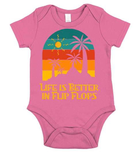 Life Is Better in Flip Flops Beach Summer Ocean Short Sleeve Baby One-Piece