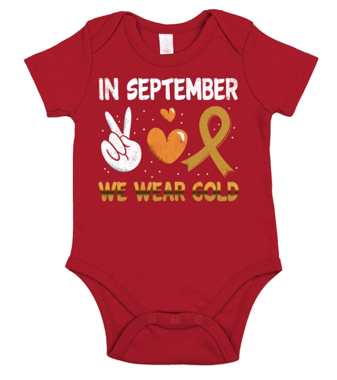 Month September Ribbon Childhood Cancer Awareness Short Sleeve Baby One-Piece