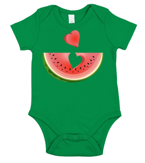Piece of a watermelon with a heart Short Sleeve Baby One-Piece