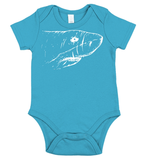Shark head in hand drawn vintage style Short Sleeve Baby One-Piece