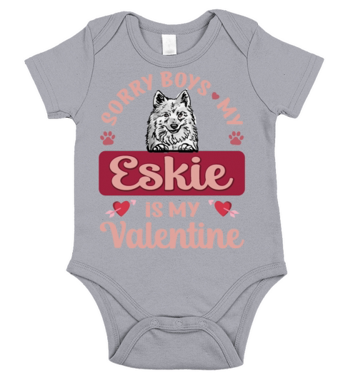 Sorry Boys My Eskie Is My Valentine Short Sleeve Baby One-Piece