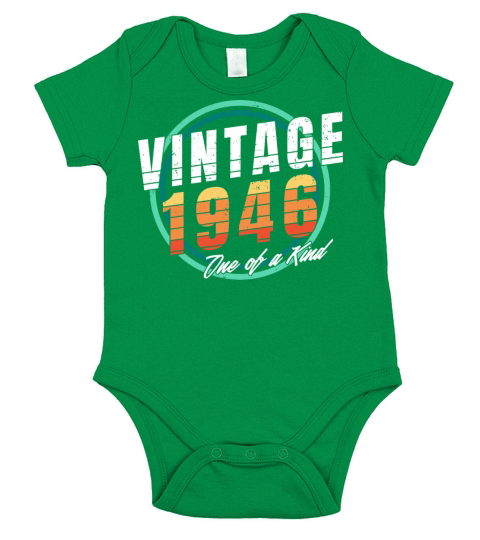 Vintage 1946 Shirt for Men Women 77 Year Old 77th Short Sleeve Baby One-Piece