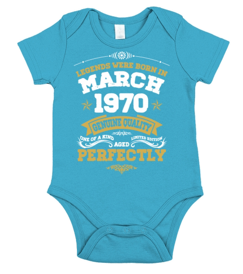 Vintage Aged To Perfection March 1970 Short Sleeve Baby One-Piece