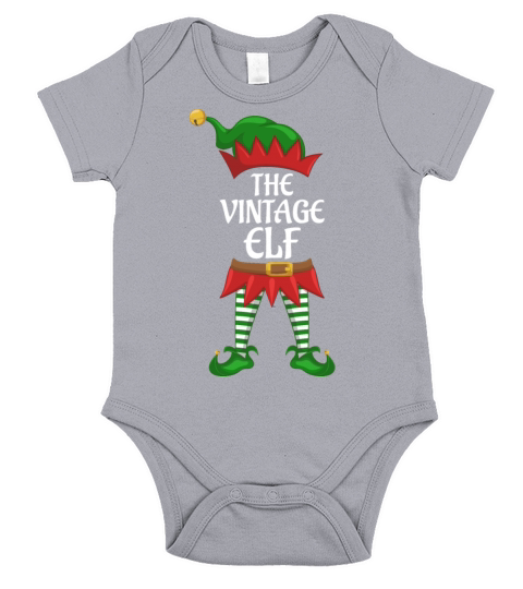 Vintage Elf Family Matching Group Christmas Party Short Sleeve Baby One-Piece
