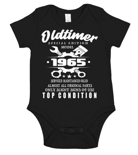 Vintage Special Edition Model 1965 Birthday Short Sleeve Baby One-Piece