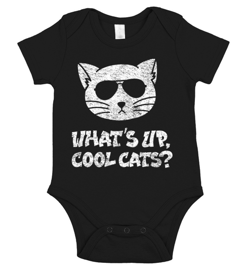 Whats Up Cool Cats Funny Cat With Sunglasses Short Sleeve Baby One-Piece