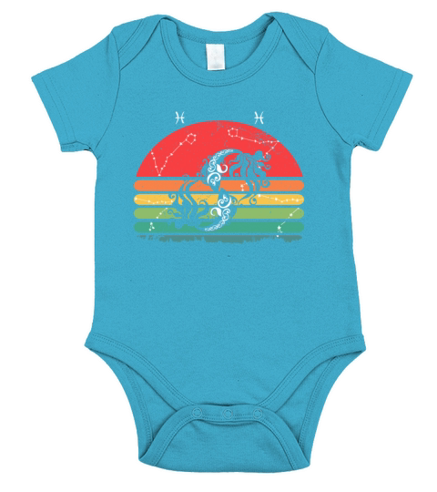 Zodiac Pisces Star Sign Short Sleeve Baby One-Piece