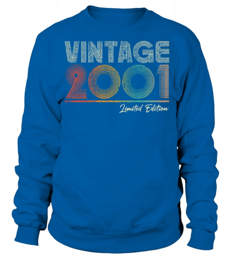 22 Years Old Vintage 2001 22nd Birthday Gifts Sweatshirt Unisex