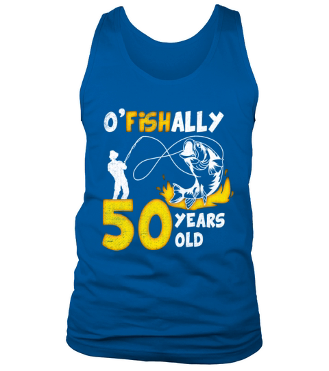 50th Birthday Fishing 1973 Vintage Fisherman Angle Tank Top Unisex