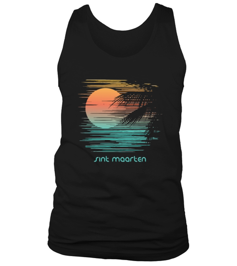 Artistic Sint Maarten Palm Tree Vacation Souvenir Tank Top Unisex