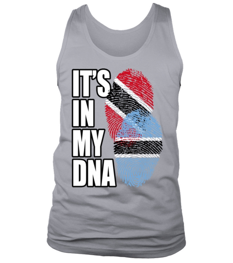 Botswana And Trinidad Tobago Mix Heritage DNA Flag Tank Top Unisex