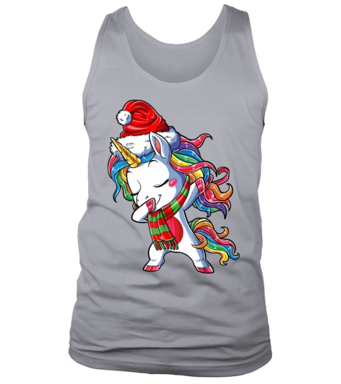 Dabbing Unicorn Santa Christmas Kids Girls Women X Tank Top Unisex