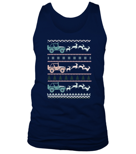 Merry Christmas Ugly Christmas shirt with car and reindeer team Tank Top Unisex
