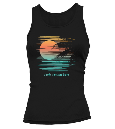 Artistic Sint Maarten Palm Tree Vacation Souvenir Tank top Woman