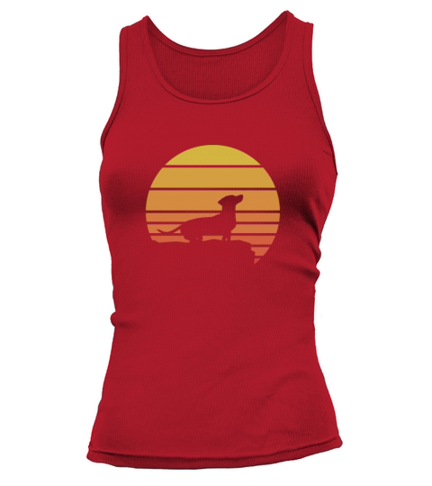 Dachshund Sunset Retro Vintage Tank top Woman