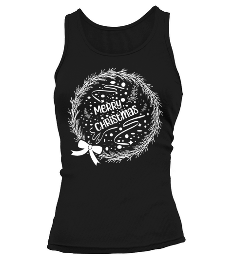 Merry christmas typography circle Tank top Woman
