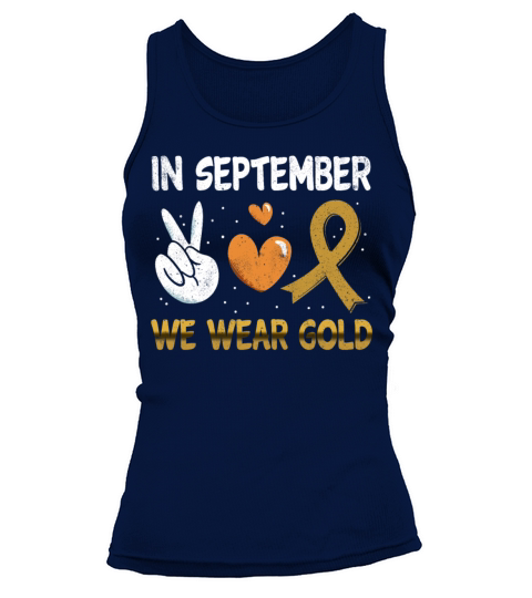 Month September Ribbon Childhood Cancer Awareness Tank top Woman