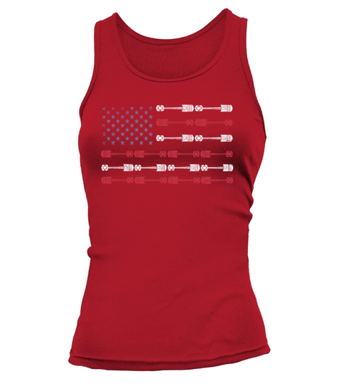 Vintage Patriotic American Flag Piston Muscle Car Tank top Woman
