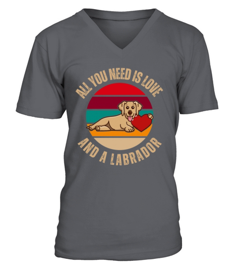 All You Need Is Love Labrador Retriever Dog Lover V-Neck T-shirt
