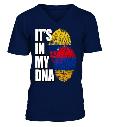 Armenian And Venezuelan Mix Heritage DNA Flag V-Neck T-shirt