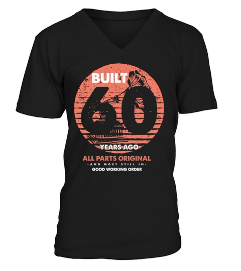 Built 60 Years Ago Vintage Quote Music Lovers 60th V-Neck T-shirt