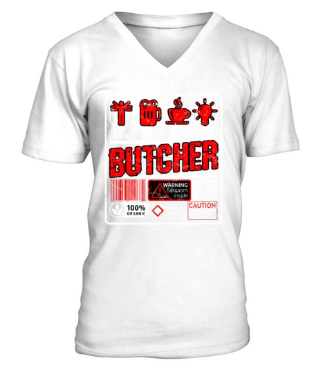 Butcher Meat Cutter Chef Knife Butchery V-Neck T-shirt