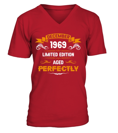 December 1969 Vintage Birthday Present V-Neck T-shirt