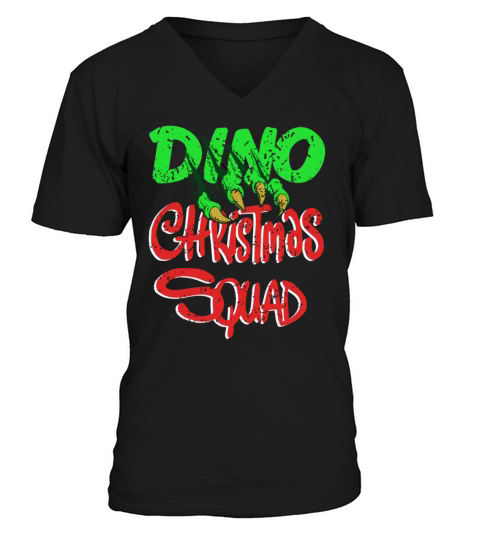 DINO Christmas Squad Cool Vintage Holiday T-Shirt V-Neck T-shirt