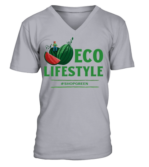 ECO LIFESTYLE SHOP GREEN - COOL VEGAN DESIGN V-Neck T-shirt