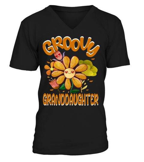 Groovy Granddaughter Family Matching Vintage V-Neck T-shirt