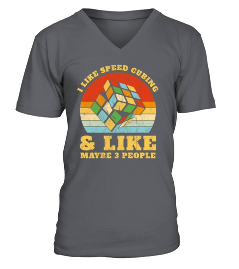 I like Speed Cubing Rubix Cube 80s Youth Vintage V-Neck T-shirt