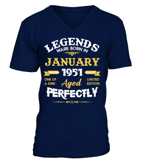 January 1951 Vintage Birthday Present V-Neck T-shirt