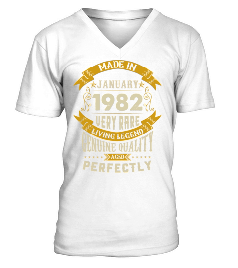 January 1982 Vintage Birthday Present V-Neck T-shirt
