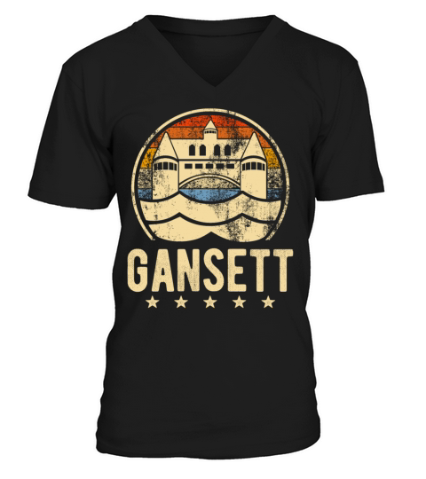 Narragansett - Rhode Island Gansett Retro Vintage V-Neck T-shirt